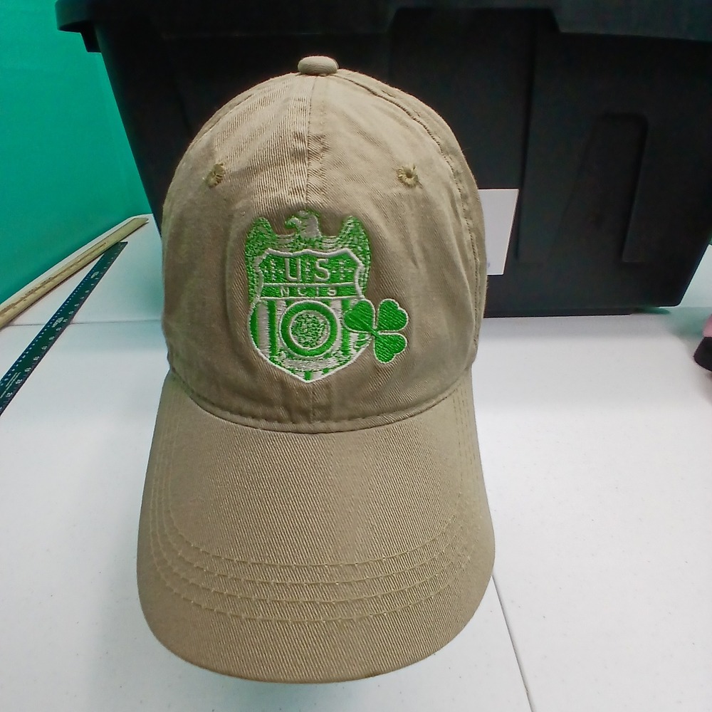 U.S. NCIS Shamrock Baseball Hat OSFM Khaki Green Irish St Patricks Day Dad Cap